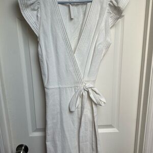 Madewell White Wrap Midi Dress
